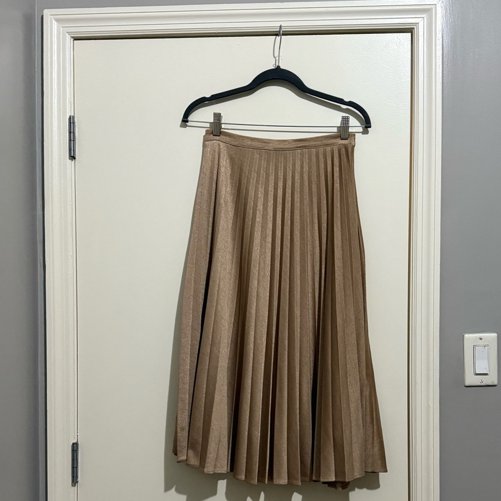 Elegant Tan Midi Skirt for Women Size 32